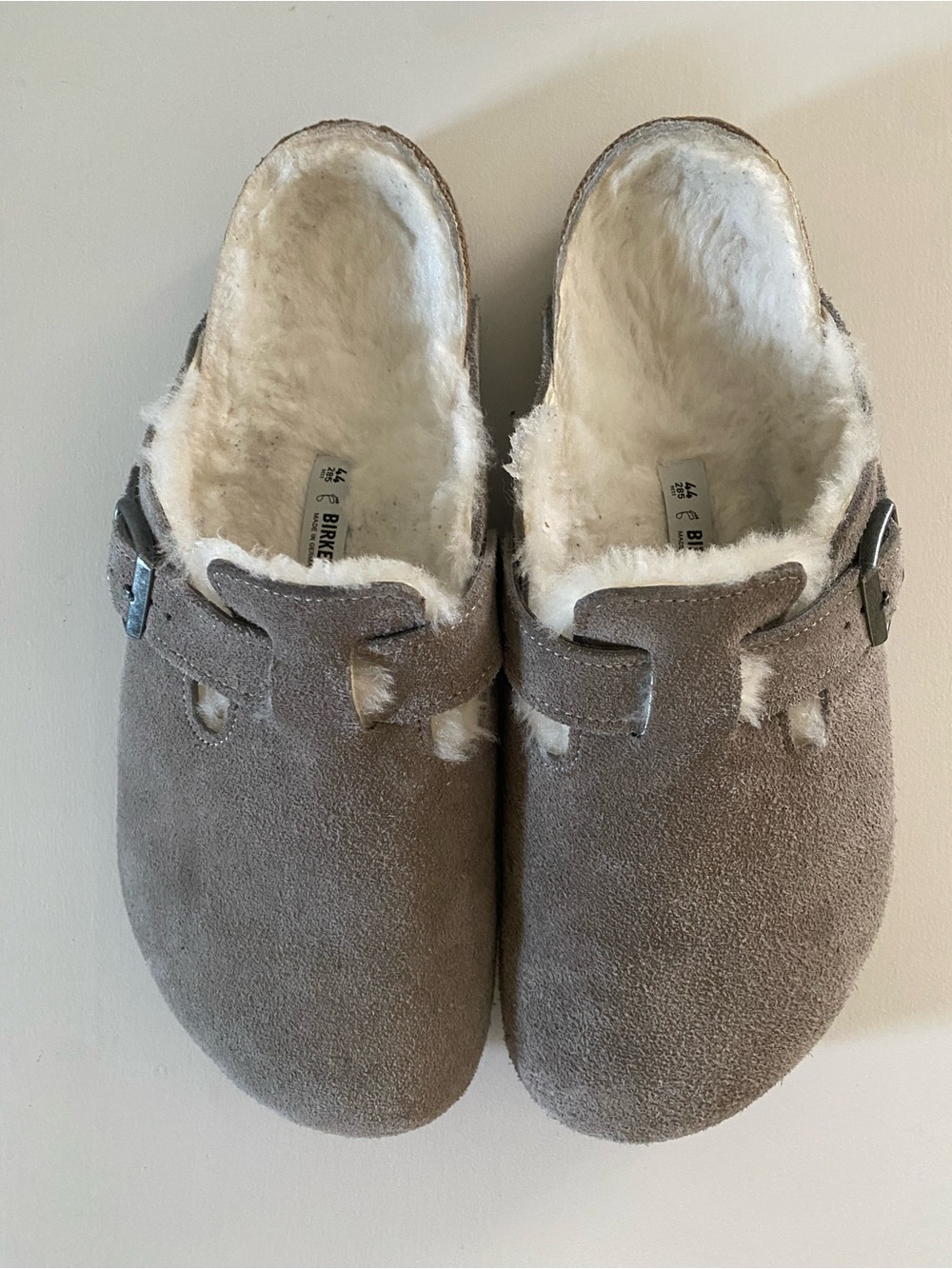 Birkenstock Women's Boston Shearling Clog - Gray Suede